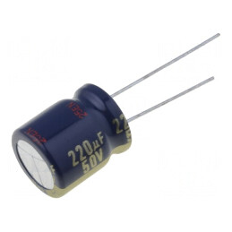 Condensator electrolitic low ESR 220uF 50V 12x15mm THT