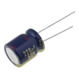 Condensator electrolitic low ESR 220uF 50V 12x15mm THT | Electronic-mag.ro | Componente Electronice