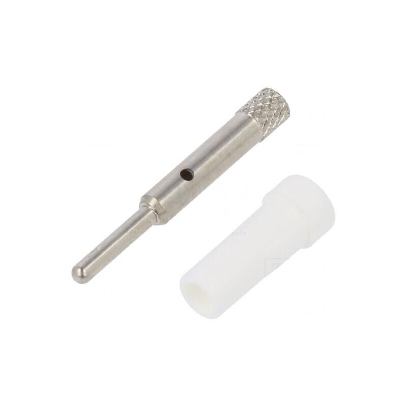 Soclu banană albă 2mm 10A 70VDC cu izolaţie pe panou | Electronic-mag.ro | Componente Electronice