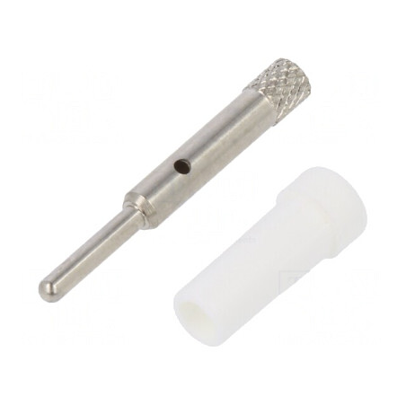 Soclu banană albă 2mm 10A 70VDC cu izolaţie pe panou | Electronic-mag.ro | Componente Electronice
