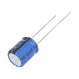 Condensator electrolitic THT 220uF 35V 10x12mm 5mm Raster | Electronic-mag.ro | Componente Electronice