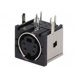 Soclu DIN mini mamă 4 pini unghi 90° | Electronic-mag.ro | Componente Electronice