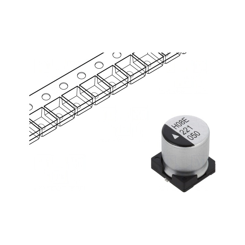 Condensator electrolitic SMD 220uF 50V 12.5x13.5mm 5000h | Electronic-mag.ro | Componente Electronice