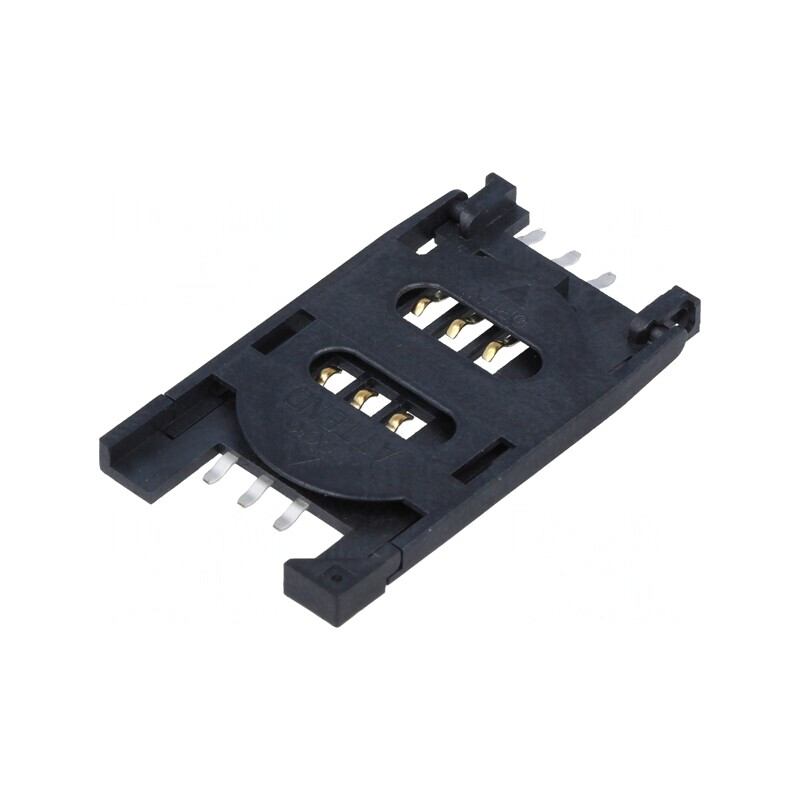 Conector pentru Carduri SIM cu Mâner Rabatabil Aurit SMT | Electronic-mag.ro | Componente Electronice
