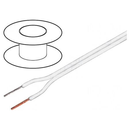Cablu Difuzor 2x0,35mm OFC Alb PVC | Electronic-mag.ro | Componente Electronice