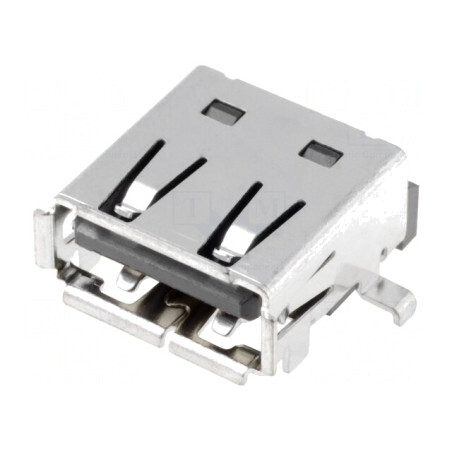 Conector USB A PCB SMT 4 pini orizontal aurit USB 2.0 | Electronic-mag.ro | Componente Electronice