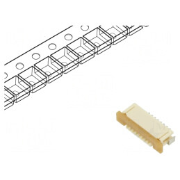 Conector FFC/FPC Orizontal 8 Pini ZIF | Electronic-mag.ro | Componente Electronice