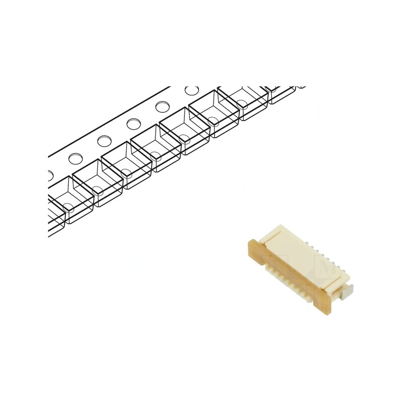 Conector FFC/FPC Orizontal 8 Pini ZIF | Electronic-mag.ro | Componente Electronice