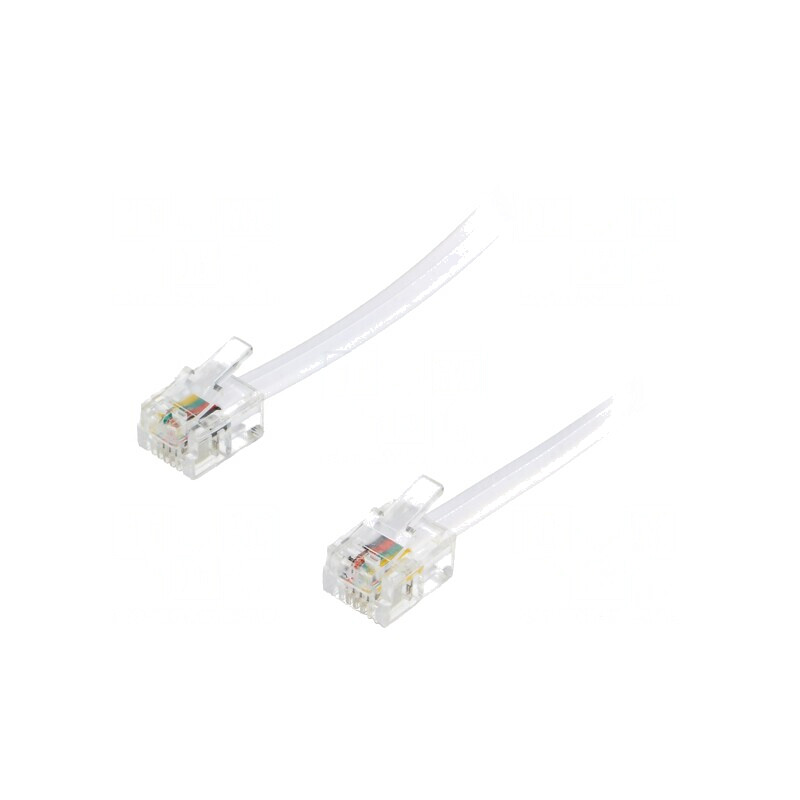Cablu telefon RJ11, 2m, alb | Electronic-mag.ro | Componente Electronice Cablu telefon RJ11, 2m, alb | Electronic-mag.ro | Componente Electronice
