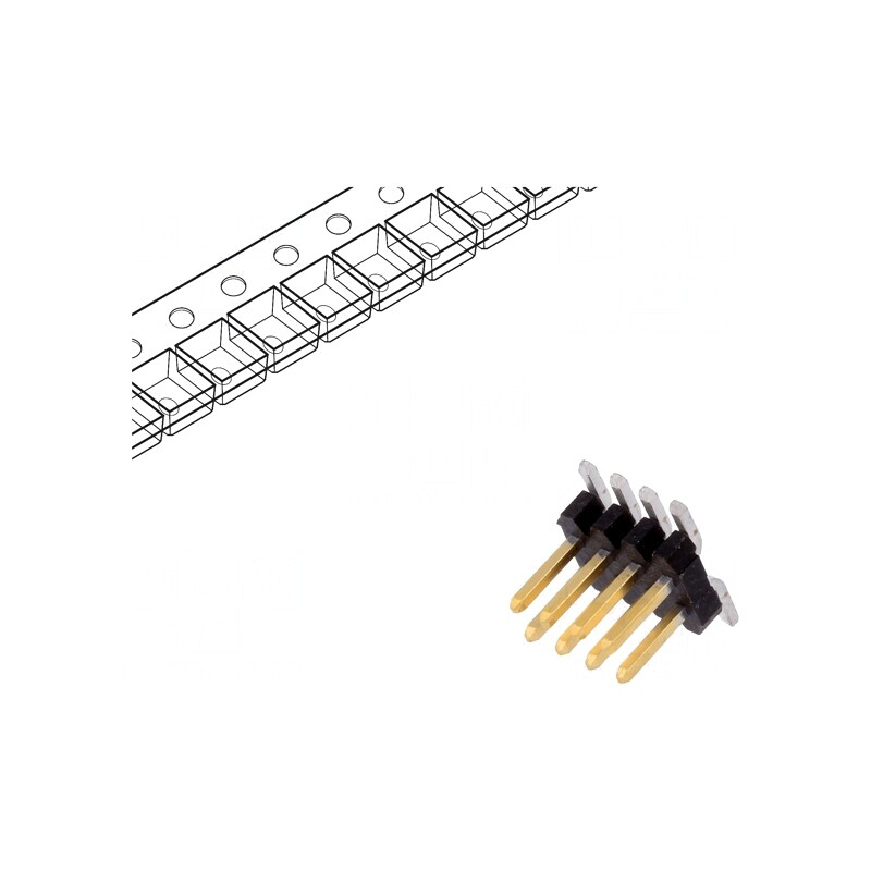 Conector Pin Header 8 Pini 1.27mm Vertical Minitek127® | Electronic-mag.ro | Componente Electronice