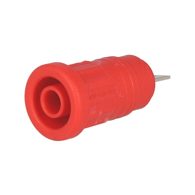 Soclu Banană 4mm 32A Roşu Nichelat cu Izolaţie | Electronic-mag.ro | Componente Electronice