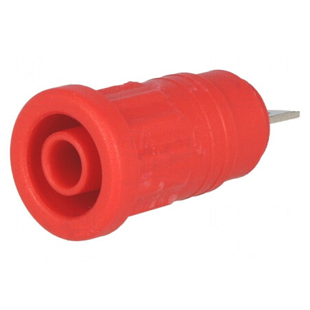 Soclu Banană 4mm 32A Roşu Nichelat cu Izolaţie | Electronic-mag.ro | Componente Electronice