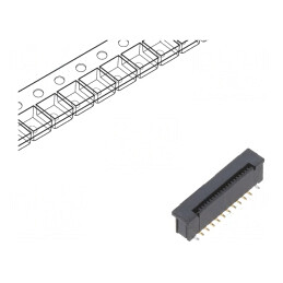 Conector FFC/FPC 20 Pin ZIF SMT 50V 500mA Aurit Vertical 0.5mm | Electronic-mag.ro | Componente Electronice