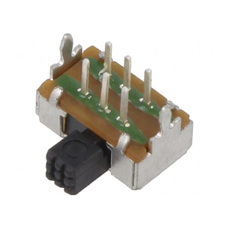 Comutator Glisant DPDT 0,2A 30VDC ON-ON THT | Electronic-mag.ro | Componente Electronice