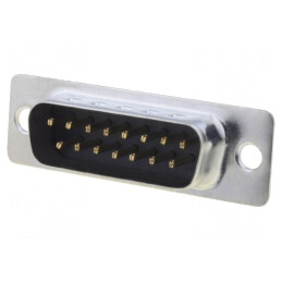 Conector D-Sub 15-Pin Soclu Tată THT Aurit | Electronic-mag.ro | Componente Electronice