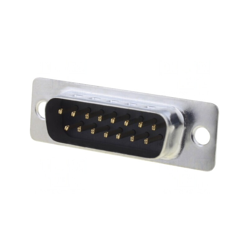Conector D-Sub 15-Pin Soclu Tată THT Aurit | Electronic-mag.ro | Componente Electronice