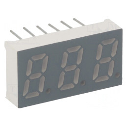 Afișaj LED 7 Segmente 8mm 3 Cifre Galben-Verde | Electronic-mag.ro | Componente Electronice