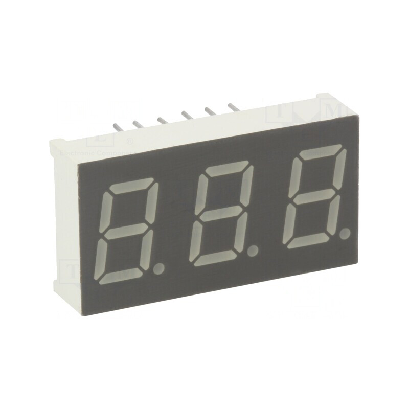 Afişaj LED 7 segmente 10,2mm 3 cifre galben-verde | Electronic-mag.ro | Componente Electronice