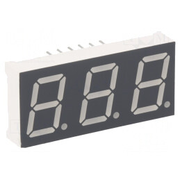 Afişaj LED 7 Segmente 13,2mm Galben-Verde 3 Digits | Electronic-mag.ro | Componente Electronice