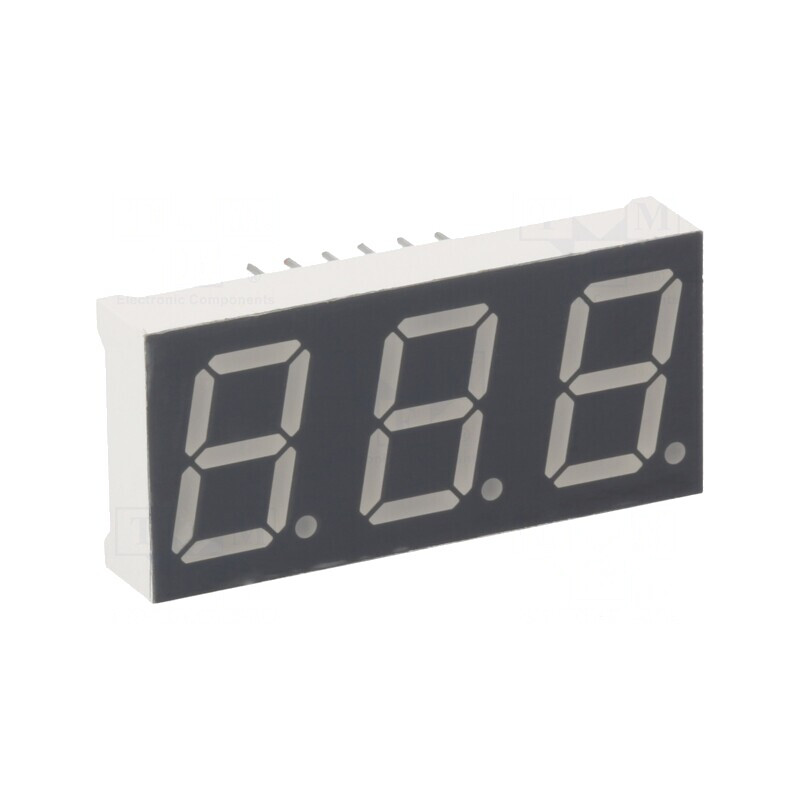 Afişaj LED 7 Segmente 13,2mm Galben-Verde 3 Digits | Electronic-mag.ro | Componente Electronice