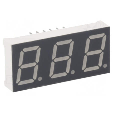 Afişaj LED 7 Segmente 13,2mm Galben-Verde 3 Digits | Electronic-mag.ro | Componente Electronice