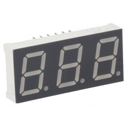 Afișaj LED 7 Segmente 13,2mm 3 Cifre Roșu Catod | Electronic-mag.ro | Componente Electronice
