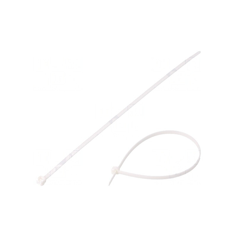 Colier de strângere alb 200mm x 3,4mm poliamidă | Electronic-mag.ro | Componente Electronice
