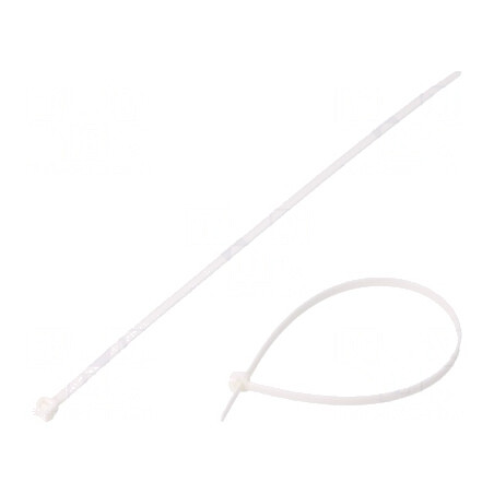 Colier de strângere alb 200mm x 3,4mm poliamidă | Electronic-mag.ro | Componente Electronice