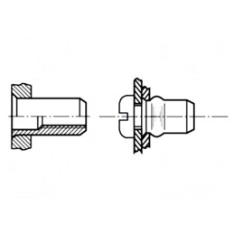 Piuliță nit M6 aluminiu 9,1mm 19mm