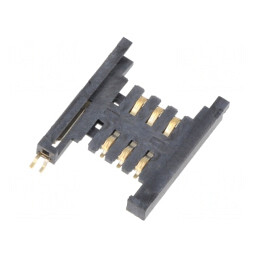 Conector pentru carduri SIM aurit SMT fără ejector 1A | Electronic-mag.ro | Componente Electronice