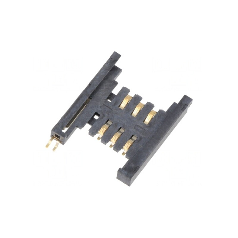 Conector pentru carduri SIM aurit SMT fără ejector 1A | Electronic-mag.ro | Componente Electronice