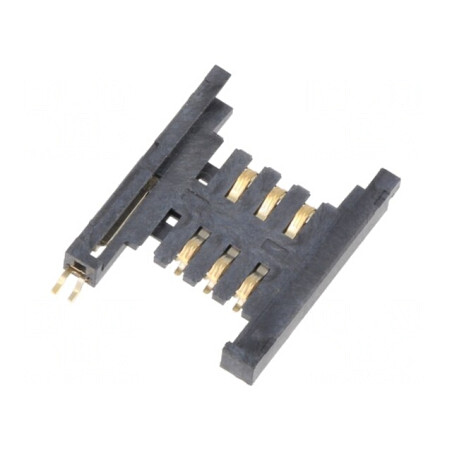 Conector pentru carduri SIM aurit SMT fără ejector 1A | Electronic-mag.ro | Componente Electronice