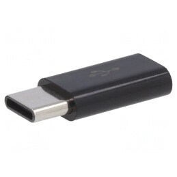 Adaptor USB 2.0 Micro USB B la USB C Negru | Electronic-mag.ro | Componente Electronice