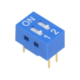 Comutator DIP-SWITCH 2 Secțiuni ON-OFF 0.05A 12VDC | Electronic-mag.ro | Componente Electronice