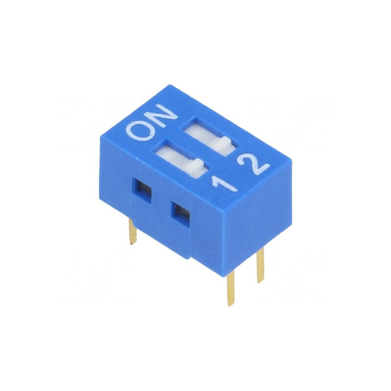 Comutator DIP-SWITCH 2 Secțiuni ON-OFF 0.05A 12VDC | Electronic-mag.ro | Componente Electronice