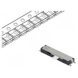 Comutator glisant 4 poziții SMT 0.3A/4VDC | Electronic-mag.ro | Componente Electronice