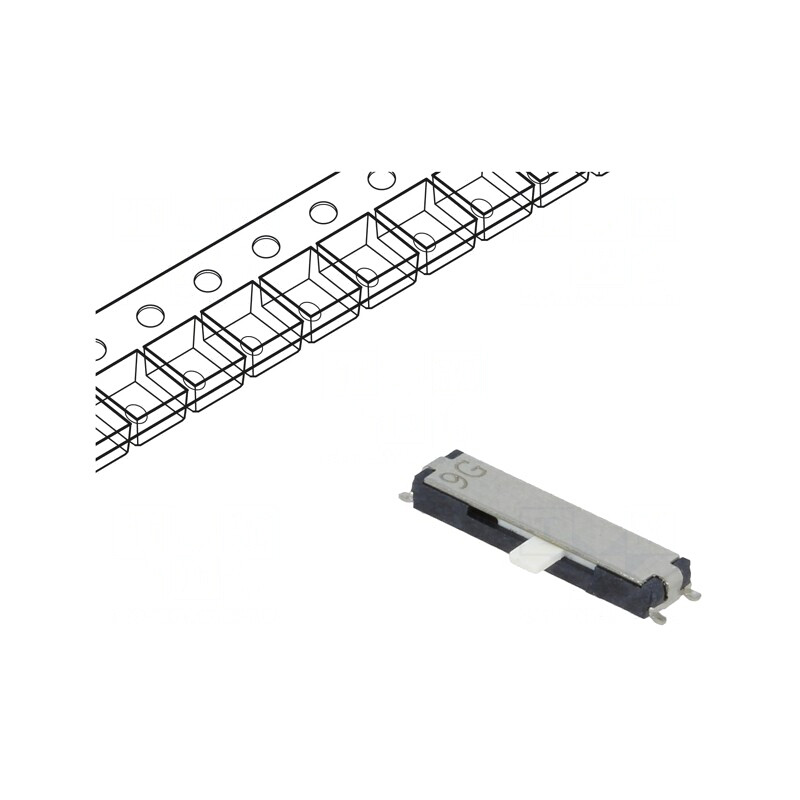 Comutator glisant 4 poziții SMT 0.3A/4VDC | Electronic-mag.ro | Componente Electronice