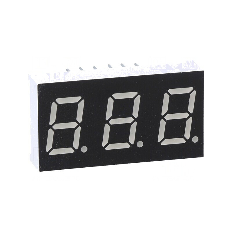 Afișaj LED 7 Segmente 10,16mm 3 Cifre Roșu | Electronic-mag.ro | Componente Electronice