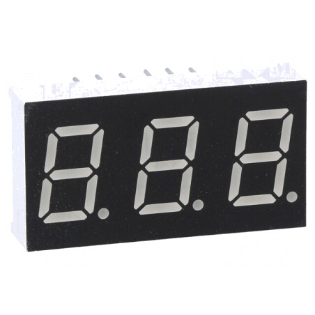 Afișaj LED 7 Segmente 10,16mm 3 Cifre Roșu | Electronic-mag.ro | Componente Electronice