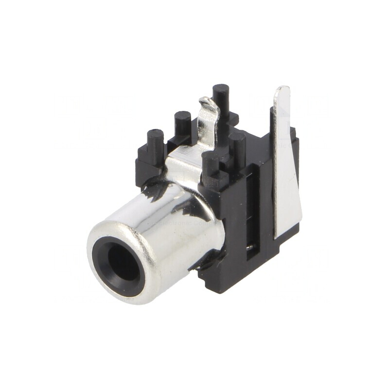 Soclu RCA mamă unghi 90° negru | Electronic-mag.ro | Componente Electronice