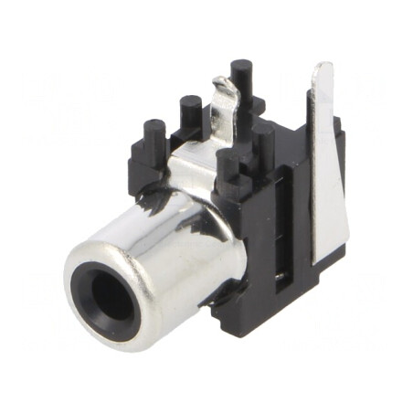 Soclu RCA mamă unghi 90° negru | Electronic-mag.ro | Componente Electronice