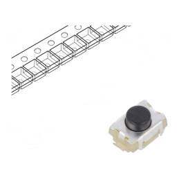 Microîntrerupător TACT SPST-NO 0,05A 12VDC SMT | Electronic-mag.ro | Componente Electronice