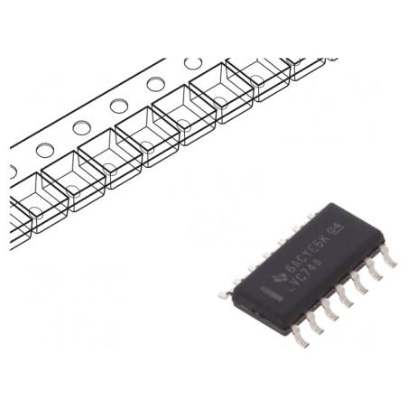 Circuit Integrat Digital Flip-Flop 2 Canale SMD SO14 74LVC | Electronic-mag.ro | Componente Electronice
