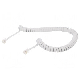 Cablu Telefon Spiralat RJ10 Alb | Electronic-mag.ro | Componente Electronice
