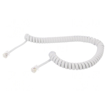 Cablu Telefon Spiralat RJ10 Alb | Electronic-mag.ro | Componente Electronice