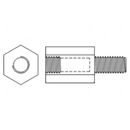 Piuliţă-distanţieră filetată M3x55mm