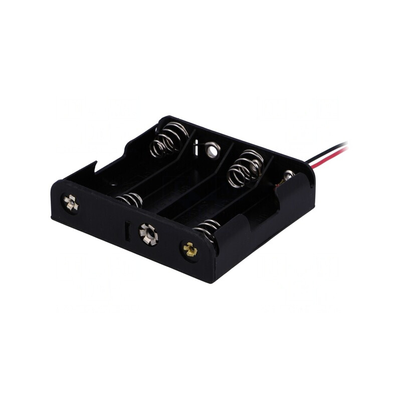 Suport Baterii AA 4x Negru 150mm | Electronic-mag.ro | Componente Electronice