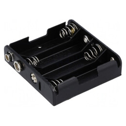 Suport Baterii AA/R6 4x6F22 Negru | Electronic-mag.ro | Componente Electronice