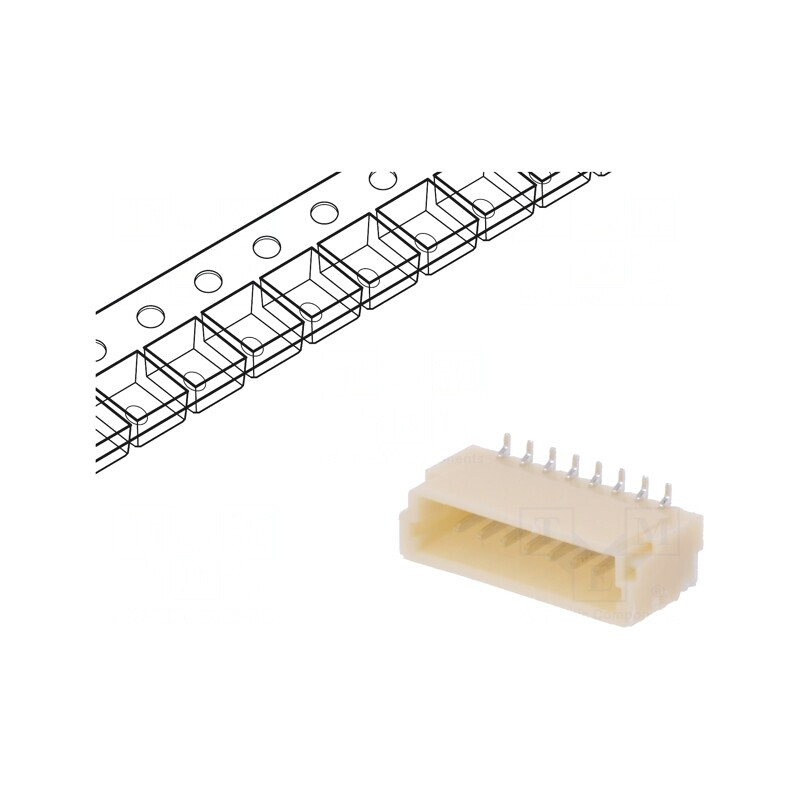 Soclu cablu-placă 8 pini SMT 50V 1A | Electronic-mag.ro | Componente Electronice