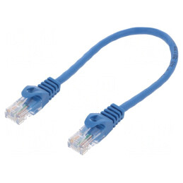 Patch cord UTP Cat5e albastru 0,25m | Electronic-mag.ro | Componente Electronice
